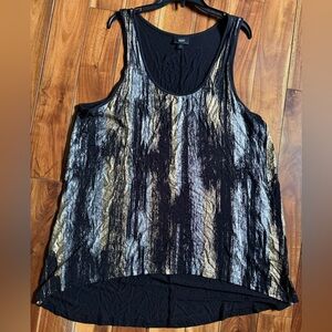 Black, Gold and Silver Graphic Sleeveless Tank by Mossimo